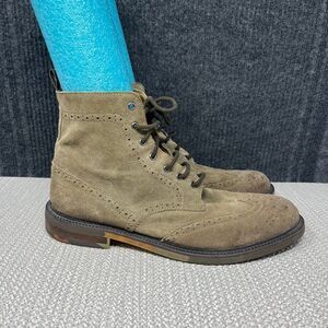 Vintage Cinti Suede Leather Wingtip Ankle Boots Brown Lace Up Mens 45 / US 12